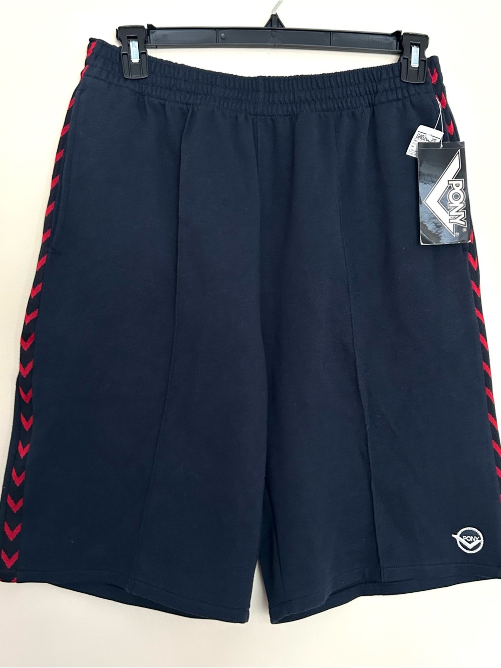 NWT Pony Men’s Navy Shorts with Red Chevron Side Trim